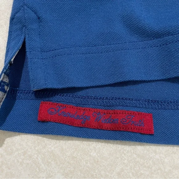 Robert Graham Men's Blue Knit Polo Shirt Classic Fit. Large. Golf. Travel. - Picture 4 of 6